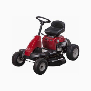 Here's an alt tag for the image: Red Murray lawn tractor.